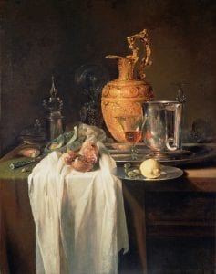 Kalf Still Life Ewer Vessels Pomegranate